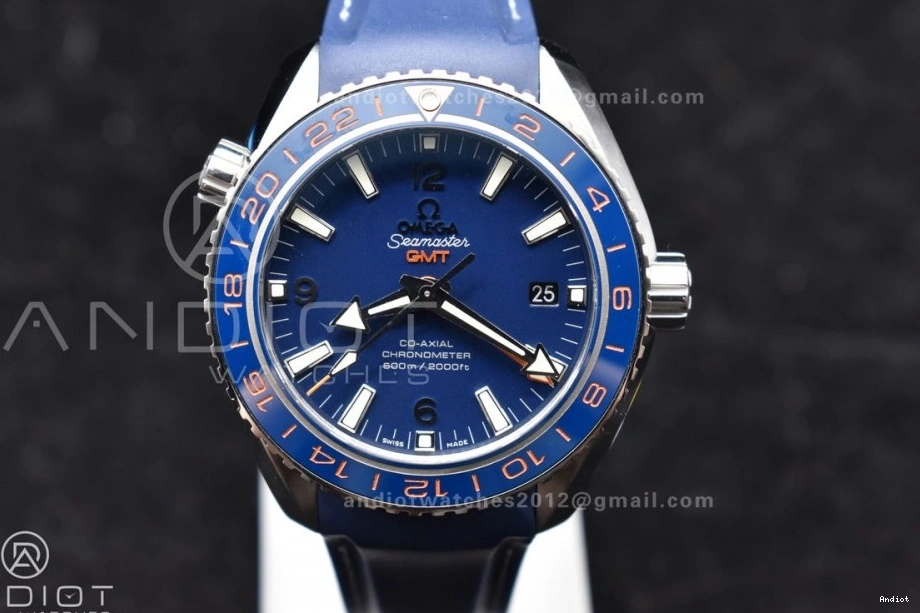 on Ceramic Co-Axial Edition Blue A8605 Planet VSF Best Dial Strap GMT Super Ocean 600M 43.5mm Bezel Blue Rubber Clone 1:1 1201